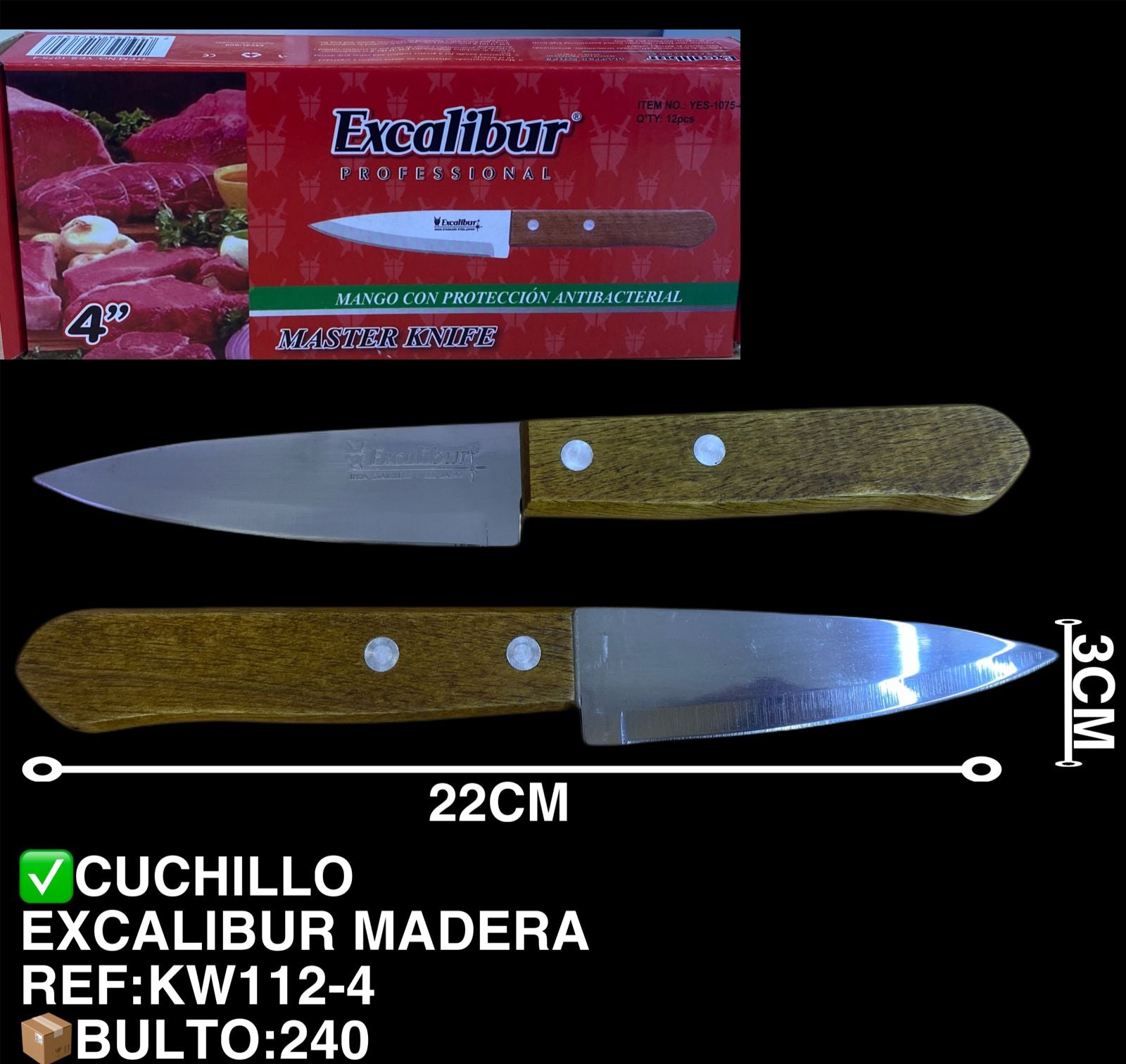 CUCHILLO EXCALIBUR MADERA 4” CUCHILLO EXCALIBUR MADERA 4”